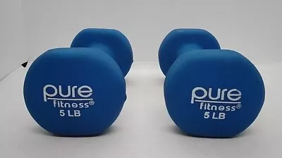 (2) Pure Fitness Each 5 Pounds Blue Dumbells Or Free Weights • $9.99
