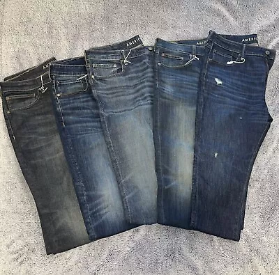 Lot Of 5 Pairs Of Mens American Eagle Jeans All Size 38 -Slim Original Airflex • $125