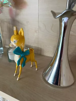 Babycham Deer Model Vintage Blue Bow Fawn Figure 1960s Promotional Plastic -CP • £25