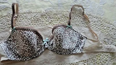 M&S Ceriso Underwired Balcony Padded Brown Mix Animal Print 34DD • £7.99