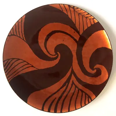 Vtg Enamel On Copper Dish Silver Spring Maryland USA MCM Swirl Plate Trinket 6  • $49.99