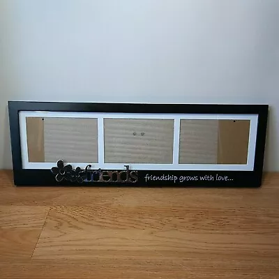 Black Multi-Picture Frame Display 20  X 6.5  X 0.5  Friendship Grows With Love • $5.99