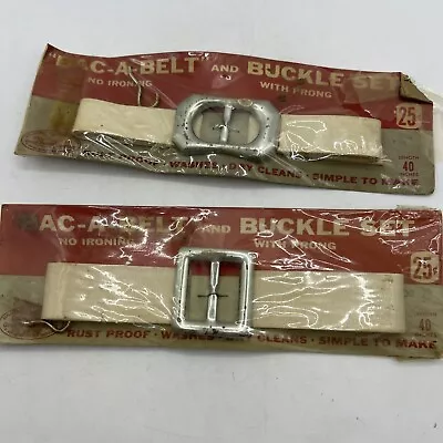 Two(2) Belt Buckle Sets Store Display Card 1950's Vintage Bac-a-Belt NOS • $8.99