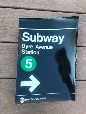 NY City Transit Dyre Avenue Station Sticker Sign 5 Train Bronx Subway • $45