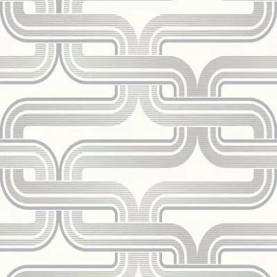 Arthouse Retro White Grey Link Chain 60s 70s Vintage Effect Wallpaper Geometric • £9.99