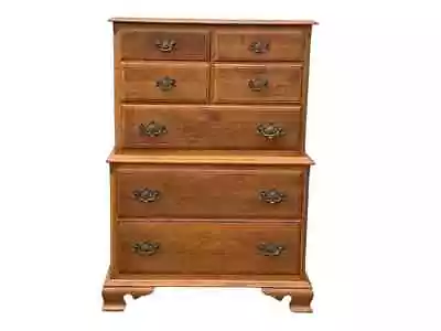 Ethan Allen Chippendale Style Maple High Boy Chest Of Drawers  • $500