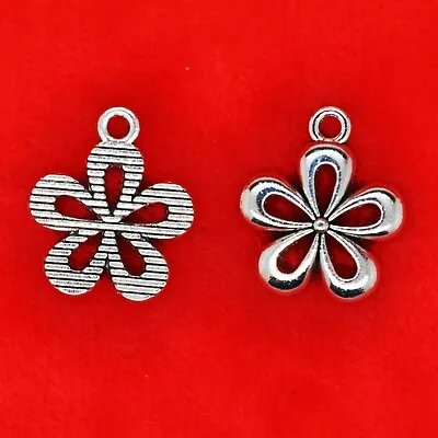 10 X Tibetan Silver Flower Daisy Filigree Charms Pendants Beads • £2.59