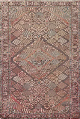 Vintage Geometric Yalameh Living Room Area Rug 7x10 Hand-knotted Wool Carpet • $1199