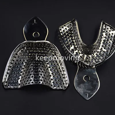 Dental Stainless Steel Autoclavable Metal Impression Trays S/M/L Upper+Lower • $6.64