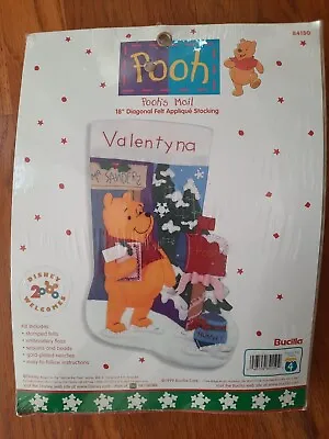 NEW BUCILLA DISNEY POOH 18  Felt Stocking Kit  POOH'S MAIL   #84150 1999 VINTAGE • $24.99