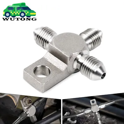 3AN AN3 Thread Stainless Steel 3-Way T-Piece Male Brake Hose Fitting Tee Adapter • $10.99