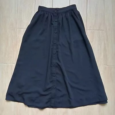 H&M Ladies/Teens Black A-Line Midi Skirt Size 32 UK 4 • £7.50