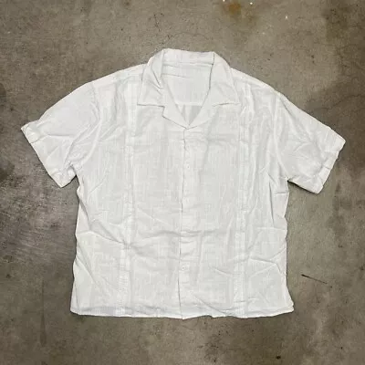 Vintage Camp Collar Linen Blend White • $35