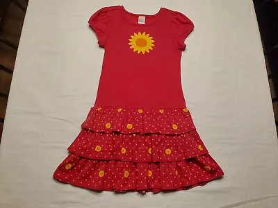 Girls Gymboree Dress Sunflower Smiles Size 5 Pink Tiered Skirt Spring Summer EUC • $15.95