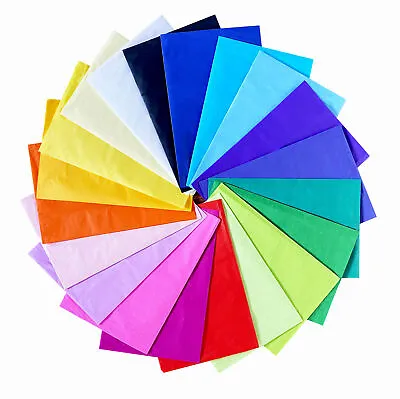 🔥15Large Multi Coloured Tissue Paper Sheets Assorted Pack Gift Wrapping 50x66cm • £3.35