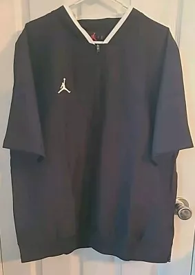 Nike Air Jordan Team Men's Size Medium Black 1/2 Zip Coaches Jacket CV5858-010 • $55