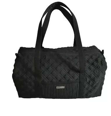 Vera Bradley Classic Black Large Weekend Traveler Duffel Bag Quilted Microfiber • $39.95