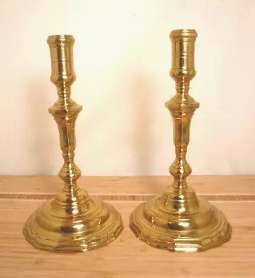 PAIR Virginia Metalcrafters VM 9  Solid Brass Candlesticks #CW-16-36 Vintage USA • $125