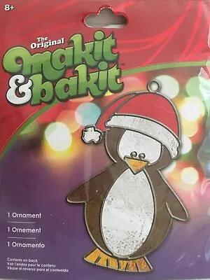 Makit And Bakit Christmas Penguin Ornament Stained Glass New • $14