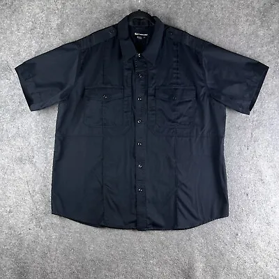 5.11 Tactical Shirt Mens XXL Black Button Up Short Sleeve Class B PDU Stryke • $15.99