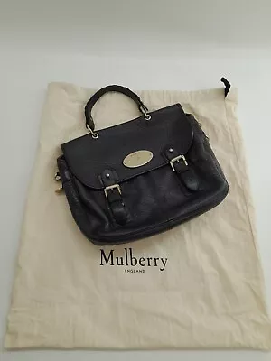 Mulberry Black Leather 'Trout' Satchel Handbag GUC • £299.99