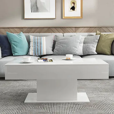 $259.90 • Buy Modern Coffee Table High Gloss With LED Accent Tea Living Room Home Furniture