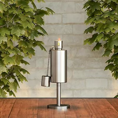 Torch Lamp Table Top Stainless Steel Outdoor Lighting Fuel Canister With Wick • $15.99