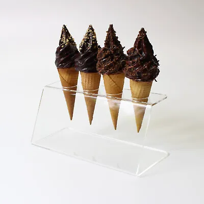 £13.99 • Buy Acrylic Ice Cream Cone Holder / Chip Cone Holder / Counter Top Display Stand