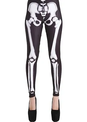 £12.74 • Buy Skeleton Leggings Stretch Lycra S/M UK 8-10 Spooky Pamela Mann