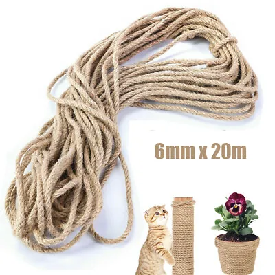 £11.84 • Buy Natural Sisal Rope For Cat Scratching Post Tree Replacement DIY Home Decor 6mm