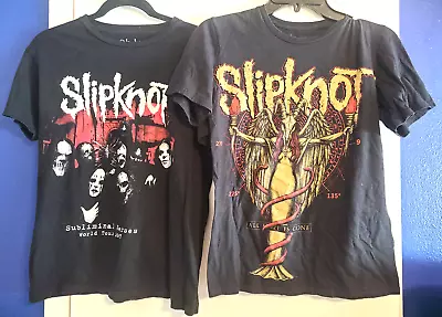 Lot Of 2 Slipknot T-Shirt Size Small Short Sleeve Angels Lie Subliminal Verses • $34.99