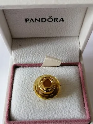 $14.27 • Buy Pandora Yellow With Gold Centre Murano Charm