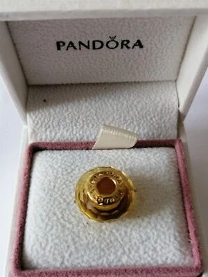 $14.27 • Buy Pandora Yellow With Gold Centre Murano Charm