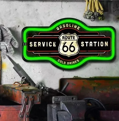 Vintage Route 66 Service Station Neon LED Light Rope Sign Led Neon Light Up Sign • $43.95