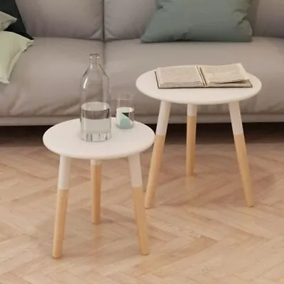 2x Coffee Table Side Table Set Corner Modern Round Hallway Living Room Furniture • £57.20