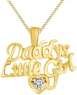 Daddys Little Girl Pendant Necklace Simulated Birthstone 14K Yellow Gold Plated • $32.39