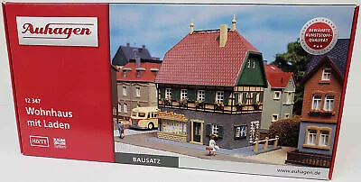 Auhagen #12347 HO 1/87 Scale Plastic KIT 3-Story House With Shop • $47.99