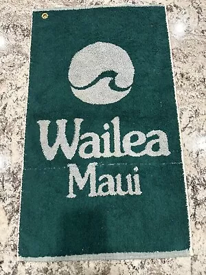 Vintage Wailea Maui Golf Towel Green White 16  X 28  • $30