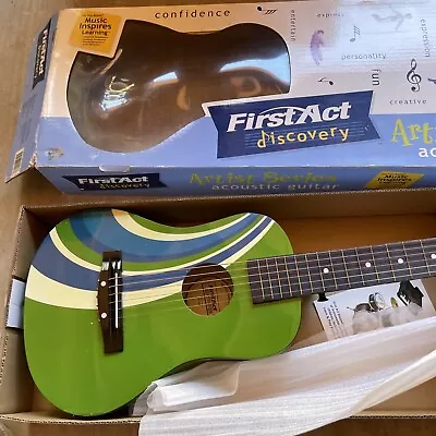 $45 • Buy First Act Acoustic Green Wave Guitar 31 Inch Acoustic Guitar Strings Case New
