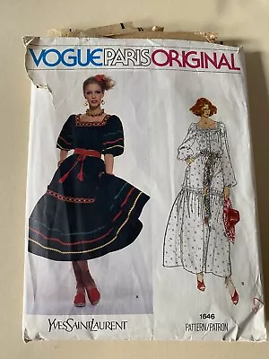 Sewing Pattern Vogue Yves Saint Laurent Vintage • $18