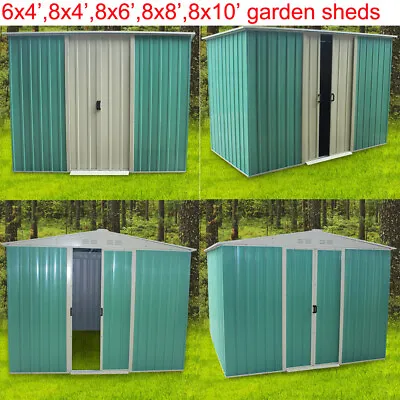 8x4'8x6'8x8'8x10' Heavy Duty Metal Garden Shed Storage Garage House Outdoor • £165.99