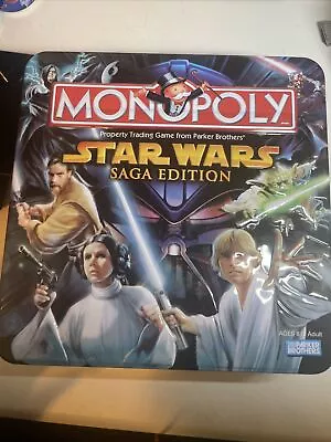 Star Wars Saga Edition Monopoly Board Game Collector's Metal Tin • $15