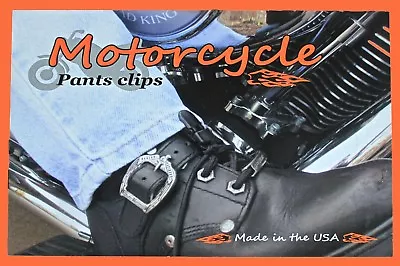 MOTORCYCLE PANT CLIPS / STRAPS  BOOT STRAPS  Original Design Not A Copy • $8.95