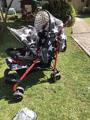 Cosatto Shuffle All Stars Double Tandem Buggy Stroller With Lots Of Extras • £240