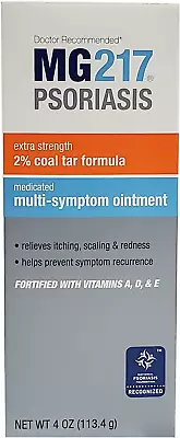 MG217 Multi Symptom Relief 2% Coal Tar Medicated Psoriasis Ointment Oz Jar 4 Oz • $14.71