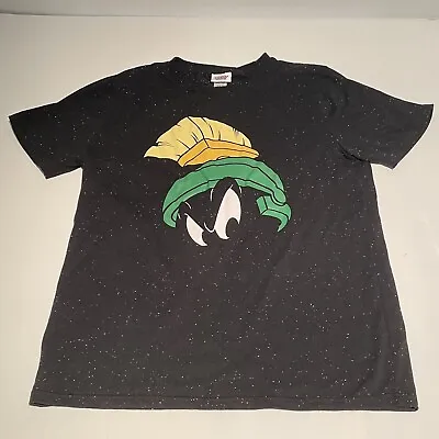 Vintage  Looney Tunes T Shirt Medium Marvin The Martian Black Good Condition • $24.95