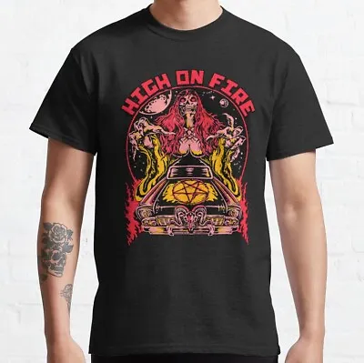 NEW LIMITED Darkness High On Fire Artwork Scary Skull Girl Classic T-Shirt • $17.38