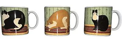 3 X Warren Kimble Sakura Cat Collection Coffee Mug Cup Folk Art Gift 12oz • $18.95