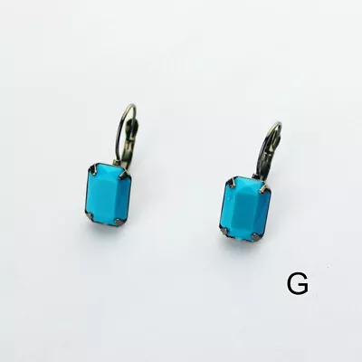 Women's Retro 60's Style Black White Green Blue Rhombus Earrings Gift UK • £3.99