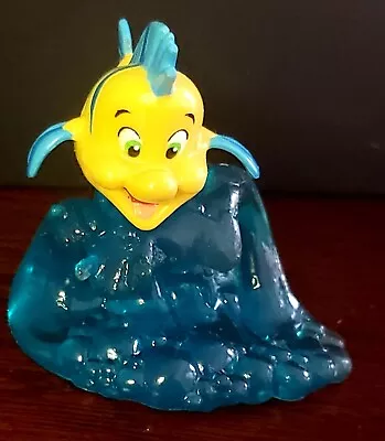 Disney The Little Mermaid 1989 Flounder Blue Yellow Fish On A Wave PVC Figure 🤩 • $7